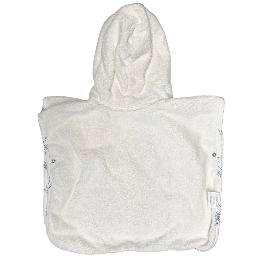 Pehr Baby Organic Cotton Hooded Towel Poncho Size 12-24 Months Life Aquatic